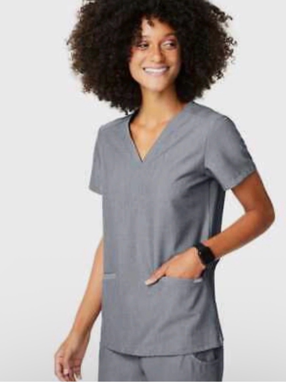 FIGS Women's Technical Collection Scrub Top Charcoal Gray Pockets Women’s 2XL